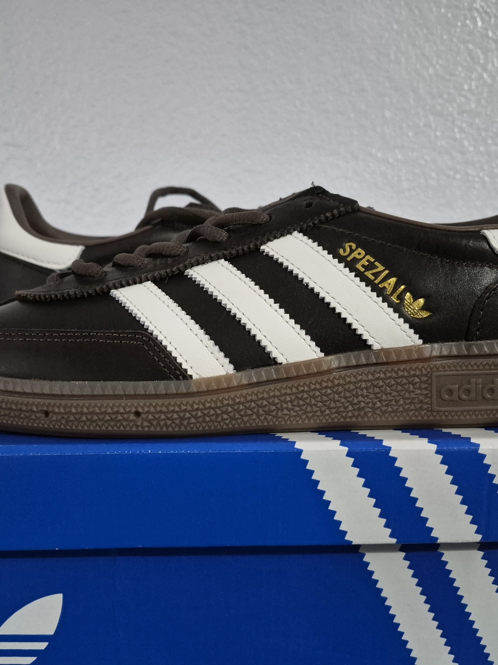 adidas Spezial Brown Leather Sneakers with White Stripes